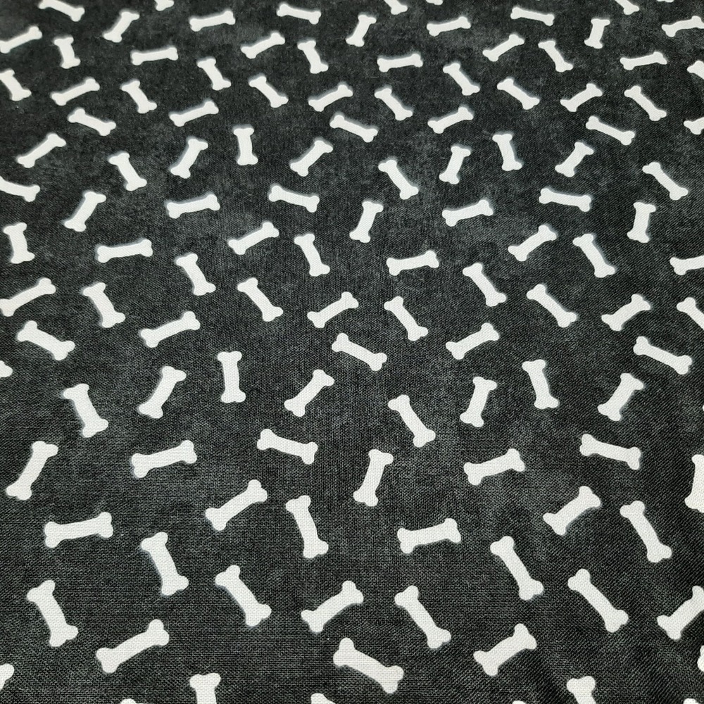 Dog Wisdom Wilmington Prints Black White Dog Bones Cotton Fabric 2 Yards